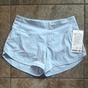Lululemon Athletica Blue Speed up MR Short lined 4” size 6